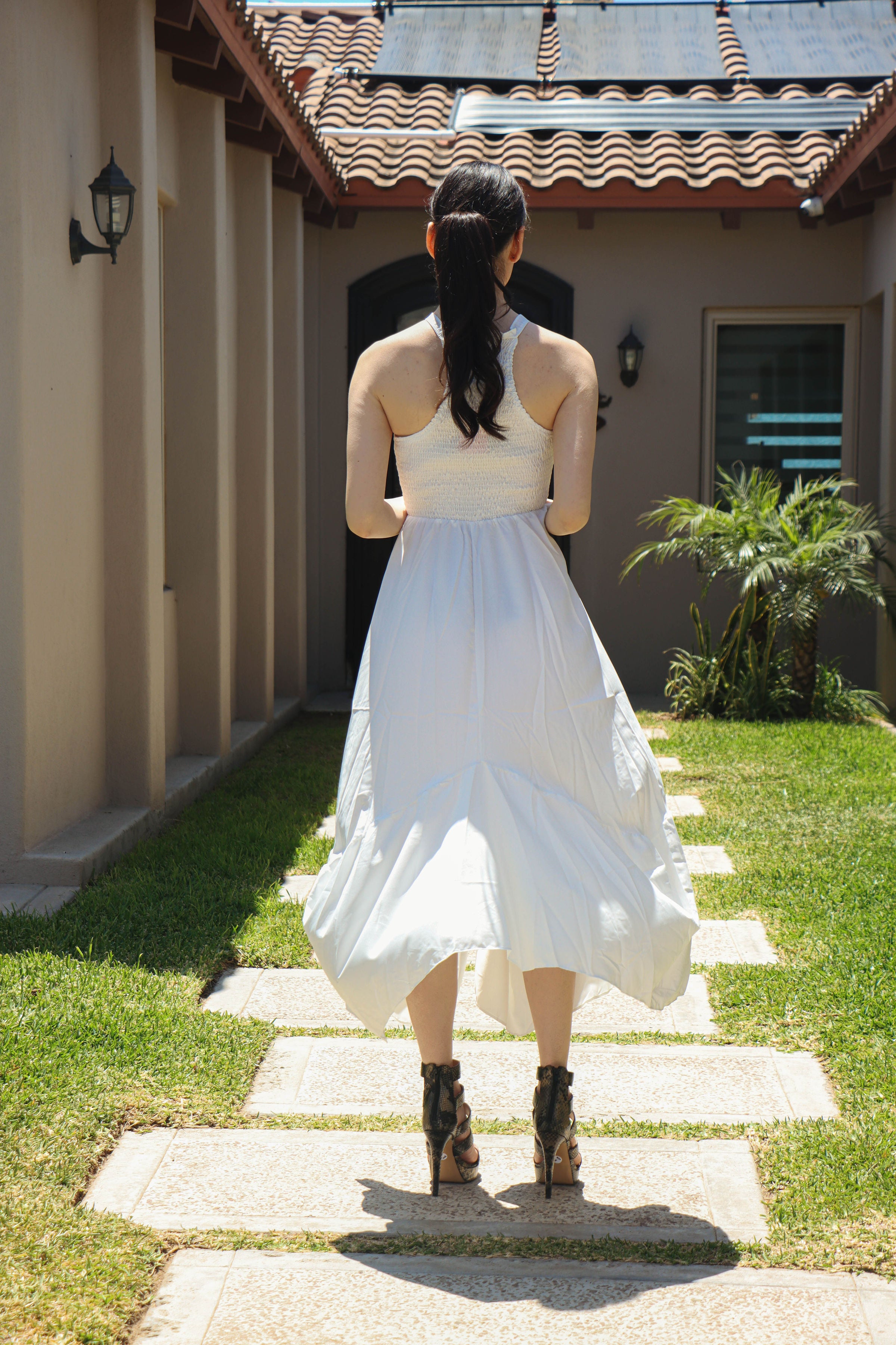 VESTIDO BLANCO TOP ELASTICO