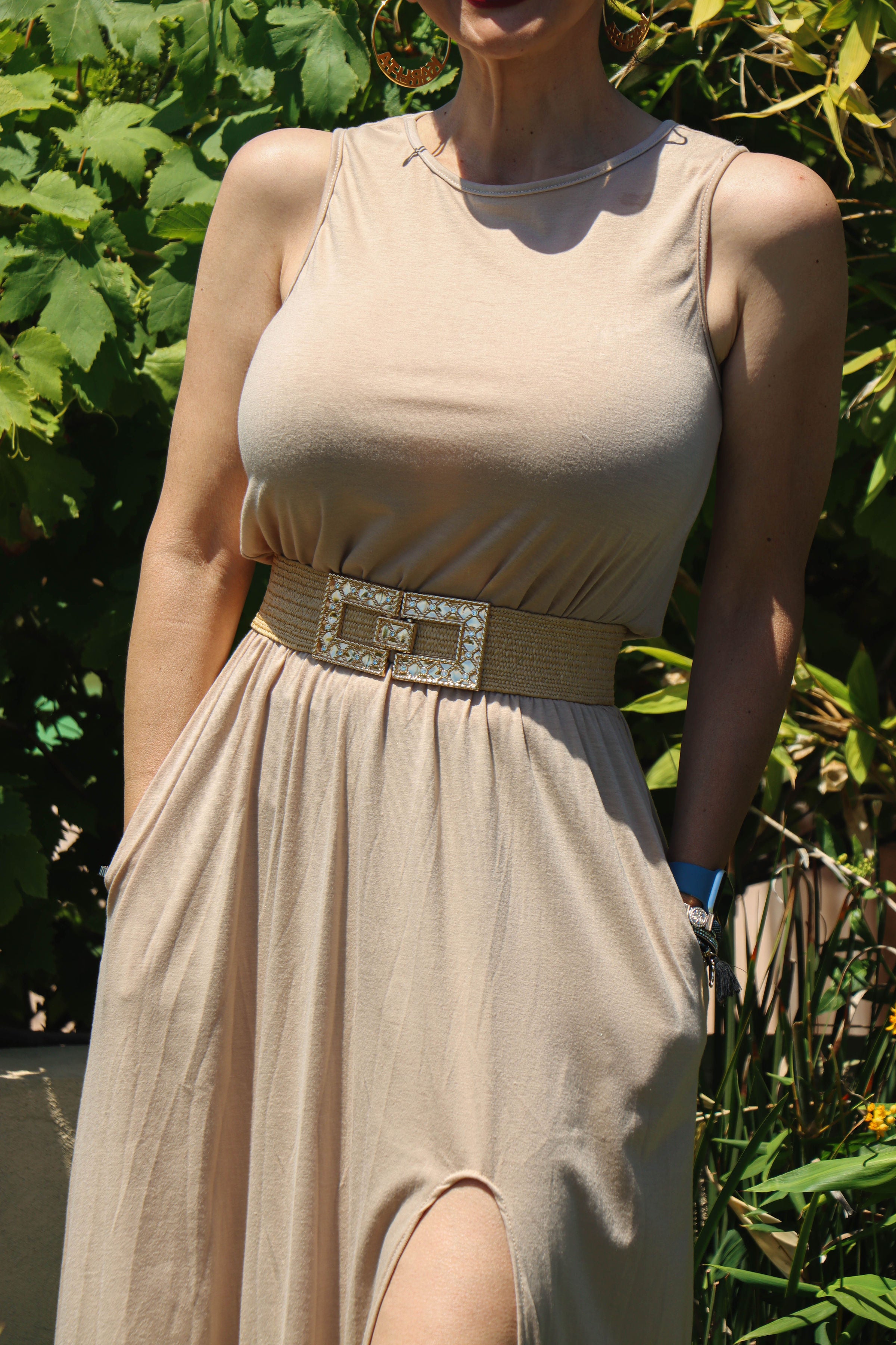 VESTIDO BEIGE LINO